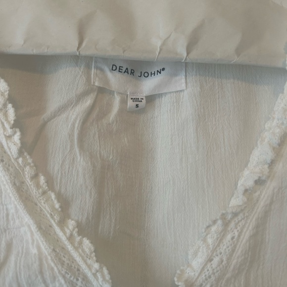 Dear John White Blouse with lace trim. EUC - Picture 3 of 3